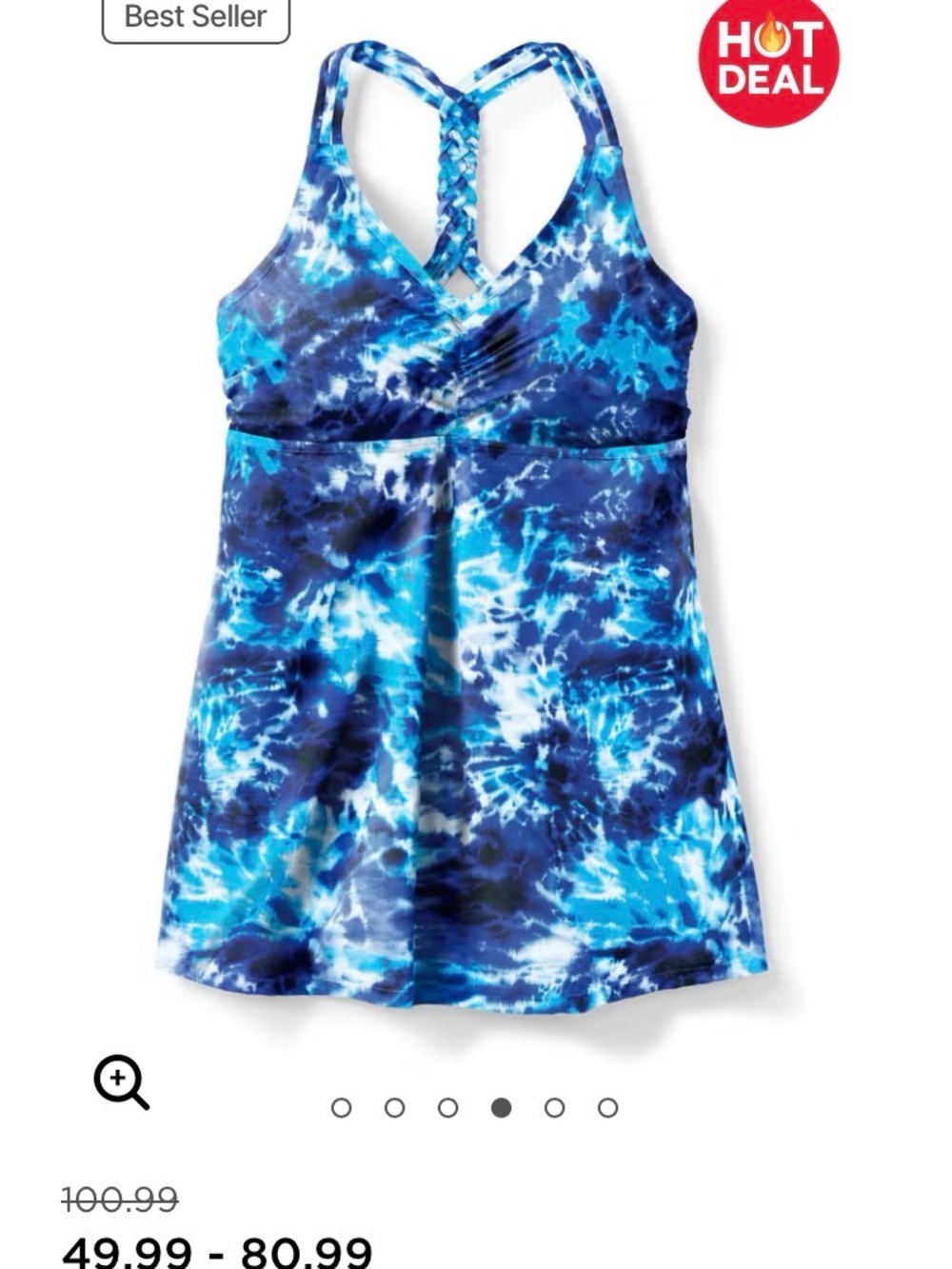 Swimsuits For All Blue Tie-Dye Tankini